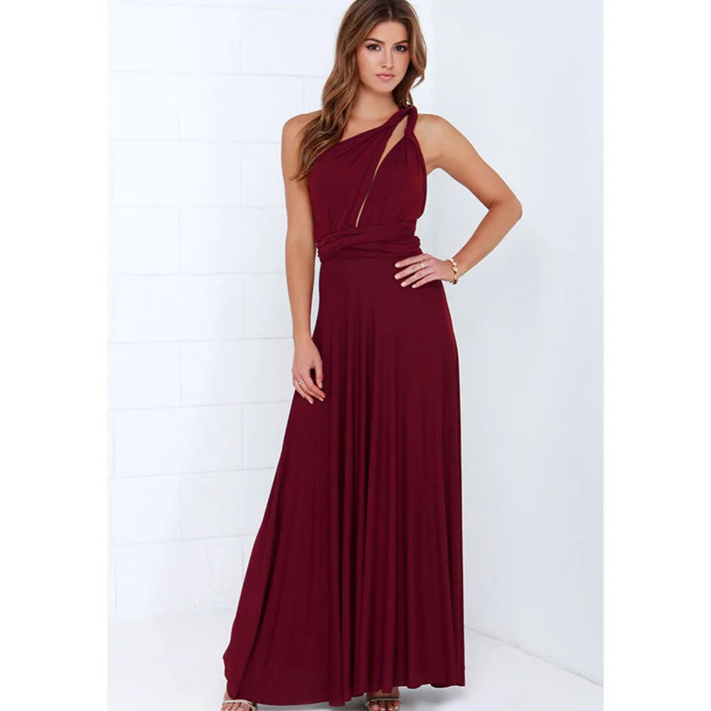Women Sexy Multiway Wrap Convertible Boho Maxi Bandage Long Dress Party Bridesmaid Infinity Robe