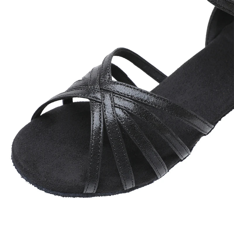 Girls' Ballroom/Latin Dance Shoes with Microfiber Upper Cowhide Outsole Suedette Lining 4.5cm Heel-Stage Performance Shoes