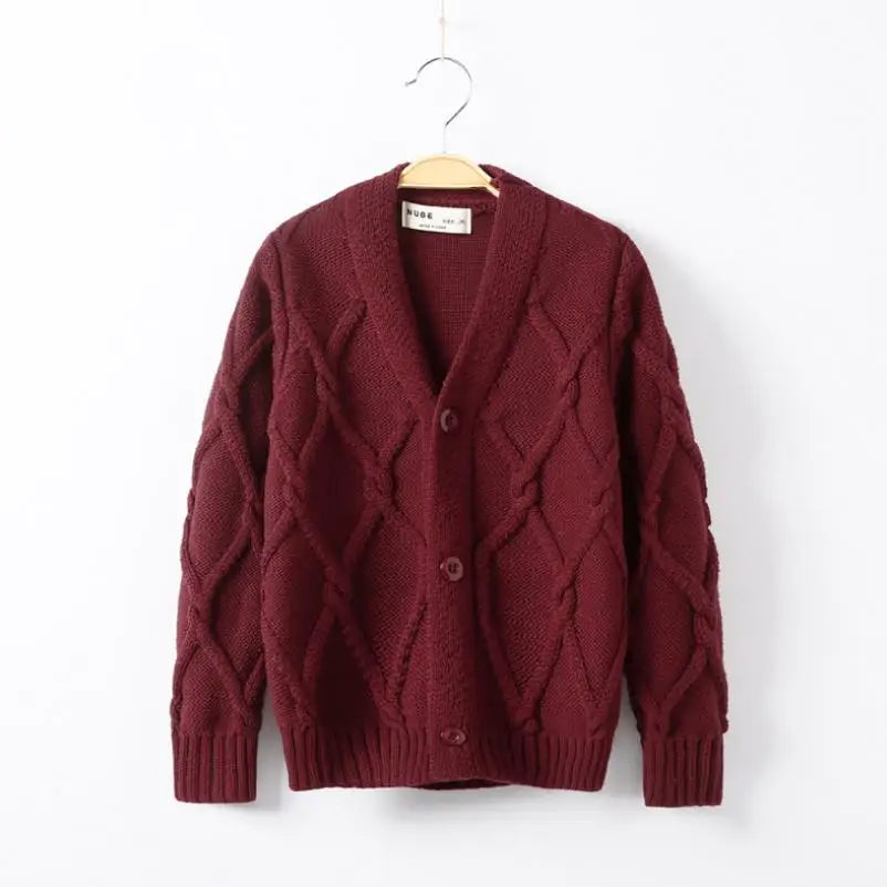 Boys Sweater Knitwear Long-Sleeve Cotton Cardigans
