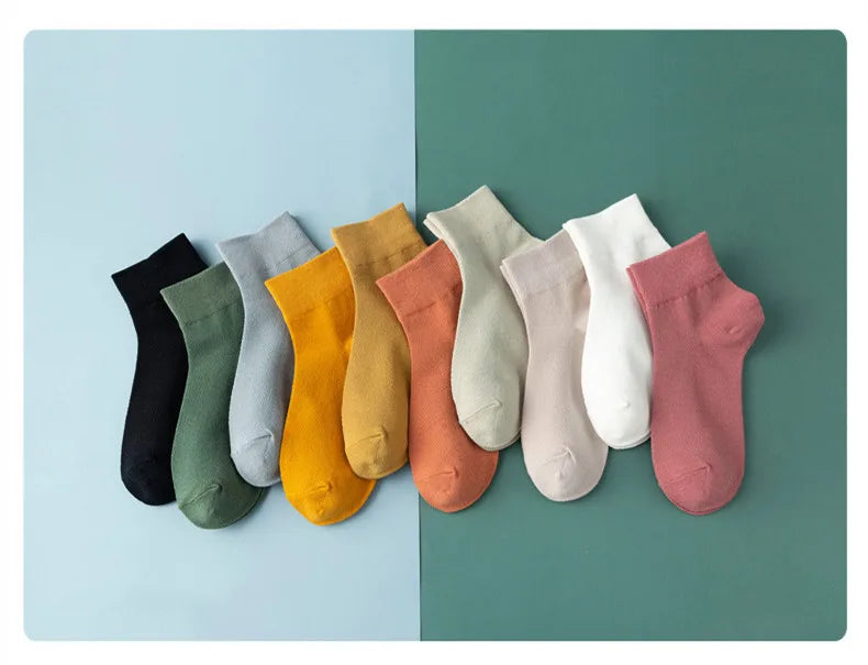 Cotton Breathable Solid Color Woman Summer Thin Socks