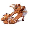 Brown 5cm 7cm Latin Shoes Swing Ballroom Salsa Tango Party Dance Shoes Sandals
