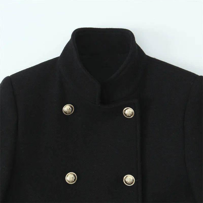 Women's Autumn Elegant Button-decorated Double-breasted Coat Jacket