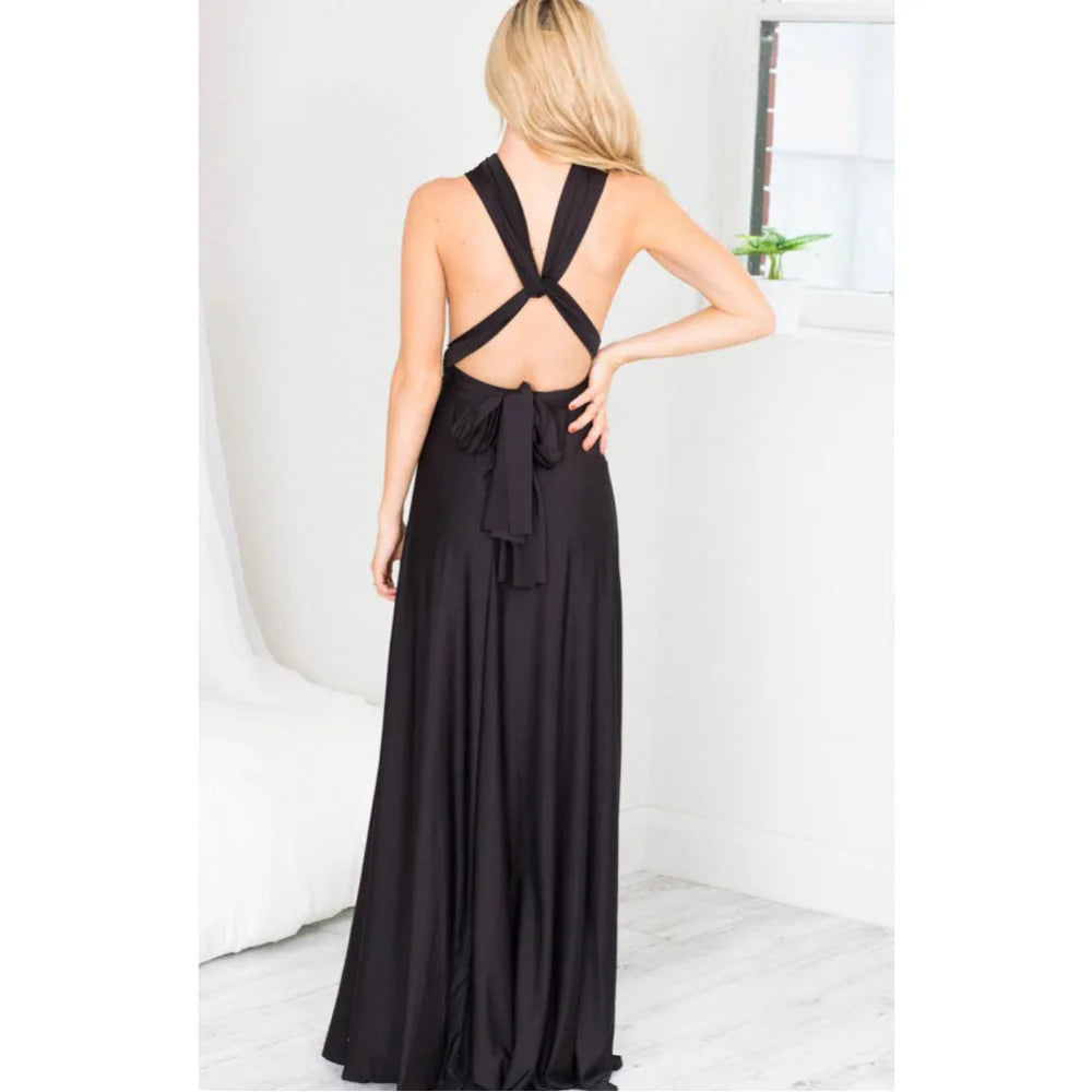 Women Sexy Multiway Wrap Convertible Boho Maxi Bandage Long Dress Party Bridesmaid Infinity Robe