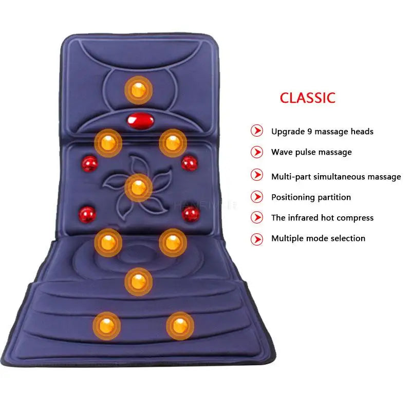 Cervical vertebra whole body neck massager multi-function electric mattress cushion