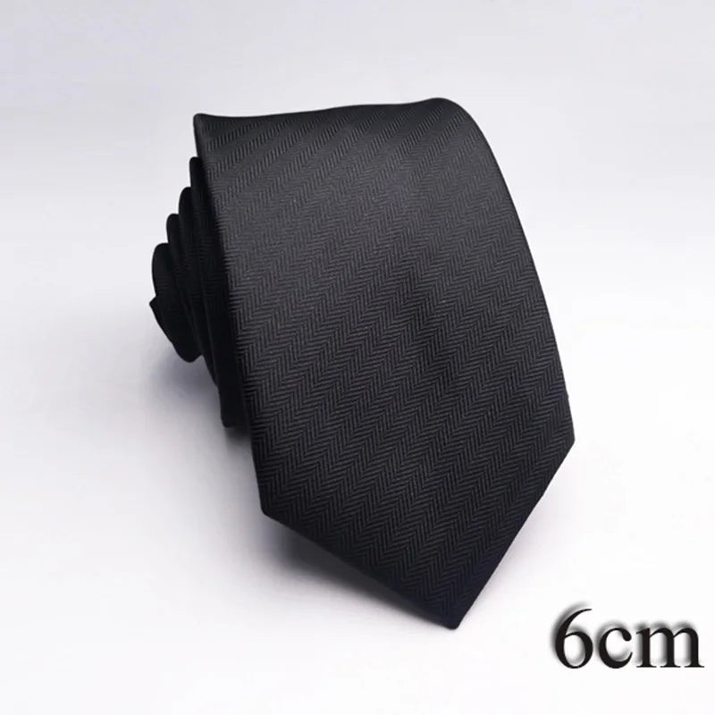 British Style Sale Mariage Waterproof Necktie Formal Black Solid Color Unisex Stripe Shape Men's For Gift Lapel Neck Tie Women