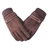 Men's Winter Motorcycle Gloves Pigskin Leather Thermal Riding Gloves Touchscreen Cold with Windproof Insulation