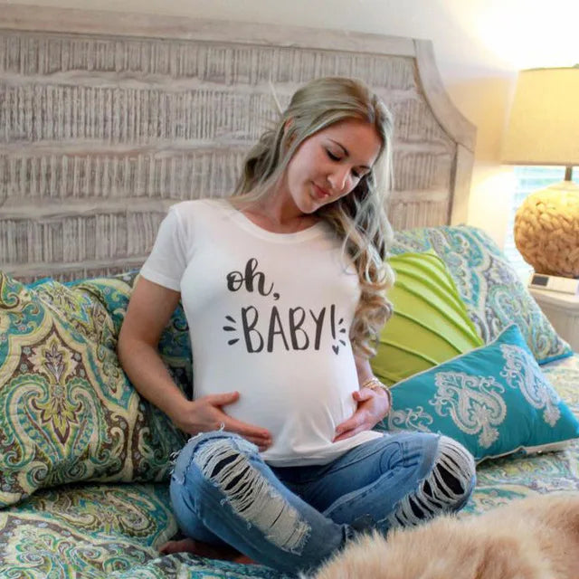 Brand New Women Pregnancy Clothes Baby Now Loading Pls Wait Maternity T-shirt Summer Short Sleeve Pregnant T-shirts