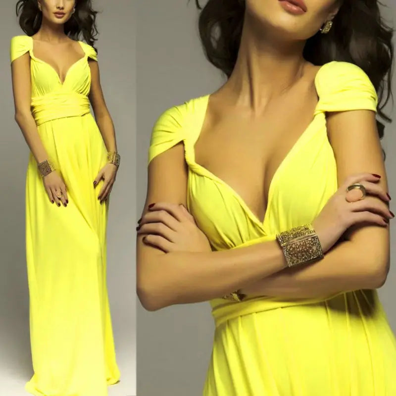 Women Sexy Multiway Wrap Convertible Boho Maxi Bandage Long Dress Party Bridesmaid Infinity Robe