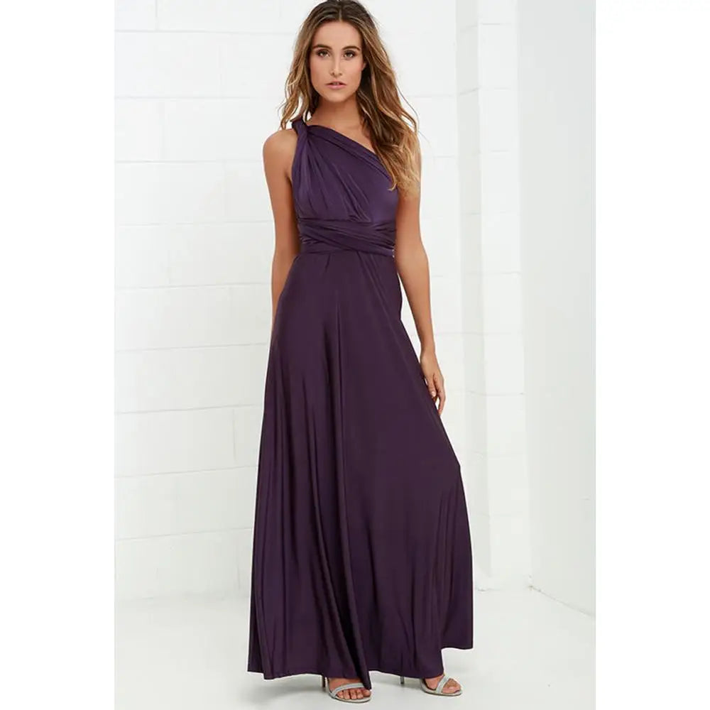 Women Sexy Multiway Wrap Convertible Boho Maxi Bandage Long Dress Party Bridesmaid Infinity Robe