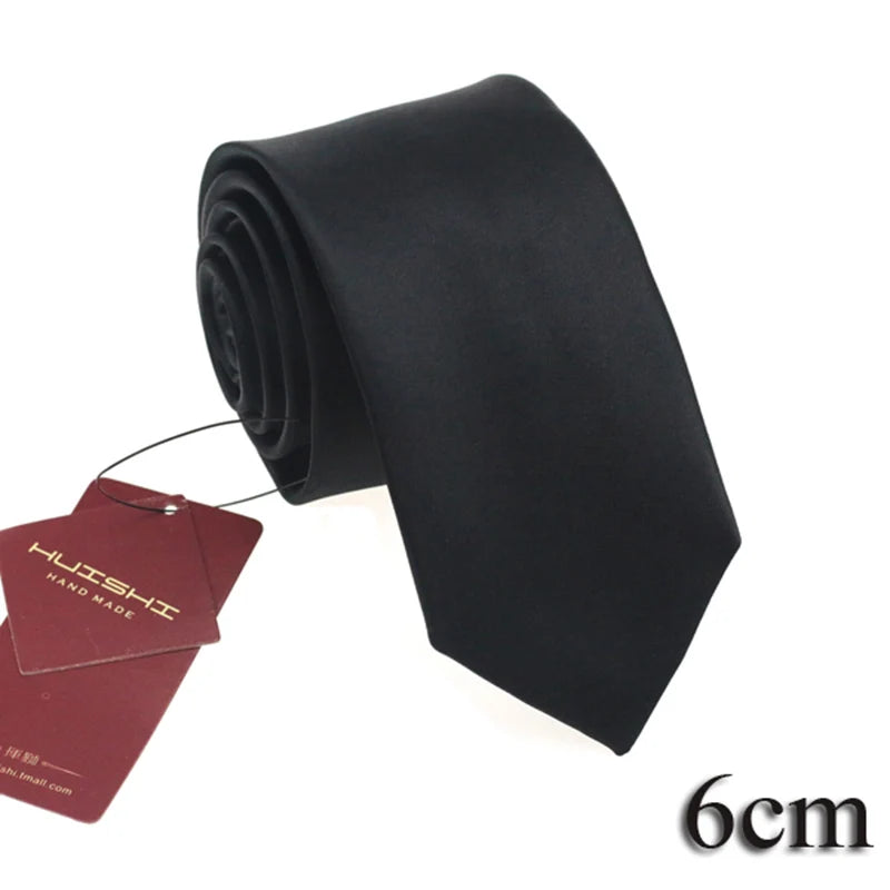 British Style Sale Mariage Waterproof Necktie Formal Black Solid Color Unisex Stripe Shape Men's For Gift Lapel Neck Tie Women
