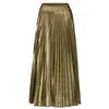 Women's Half Skirt Eco-Friendly Polyester Cotton A-Line Pleated Maxi Casual Skirt