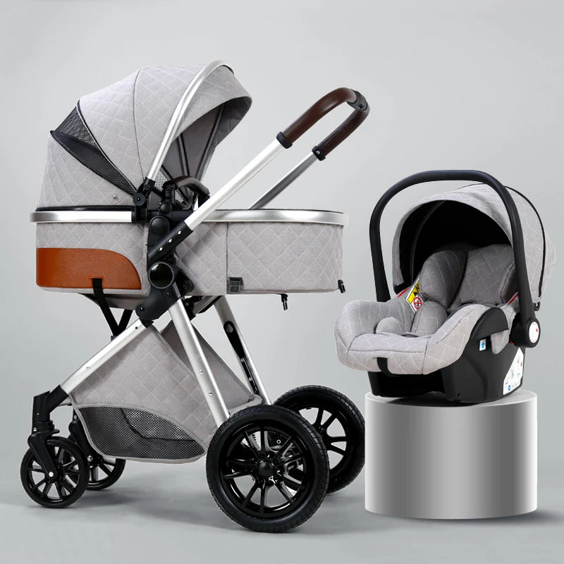 Luxury Baby Stroller 3 in 1 High Landscape Portable Infant Carrier w Car Seat