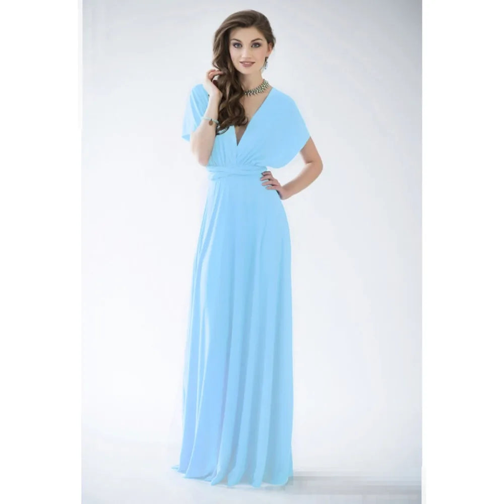 Women Sexy Multiway Wrap Convertible Boho Maxi Bandage Long Dress Party Bridesmaid Infinity Robe
