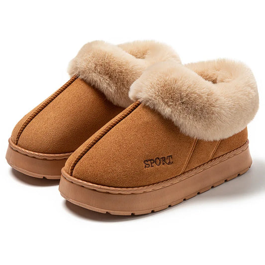 Autumn/Winter Unisex Couple Snow Boots Suede Heel High Platform Thick Sole Shoes Indoor Outdoorme