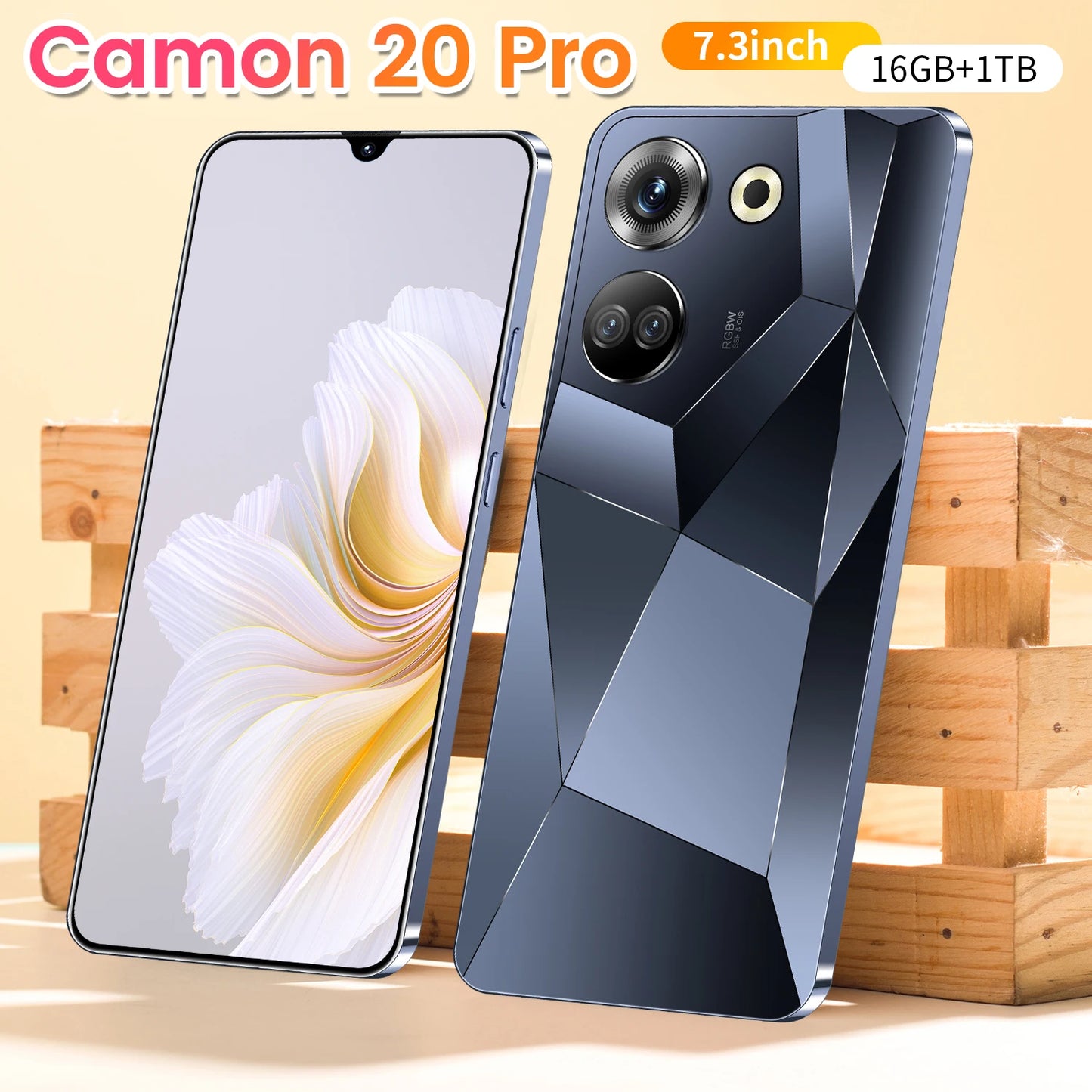 Latest Style Camon 20 Pro Android 13 5G Smartphone 7.3-inch HD Screen 50MP+108MP Camera 16GB+1TB Storage MTK Processor