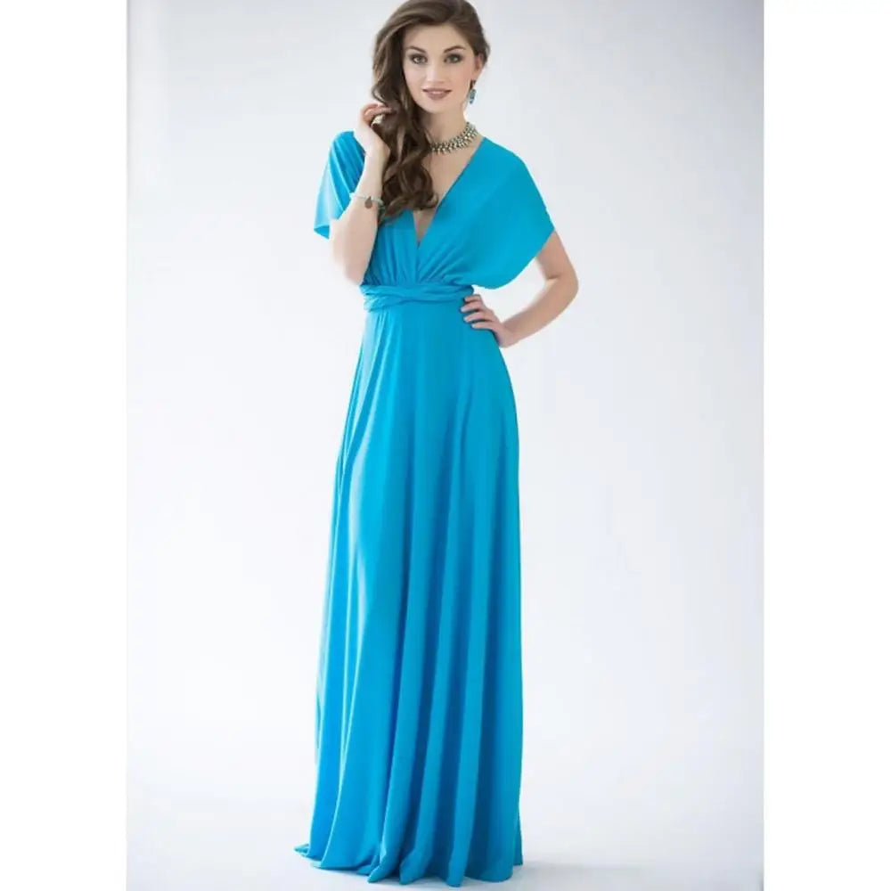 Women Sexy Multiway Wrap Convertible Boho Maxi Bandage Long Dress Party Bridesmaid Infinity Robe