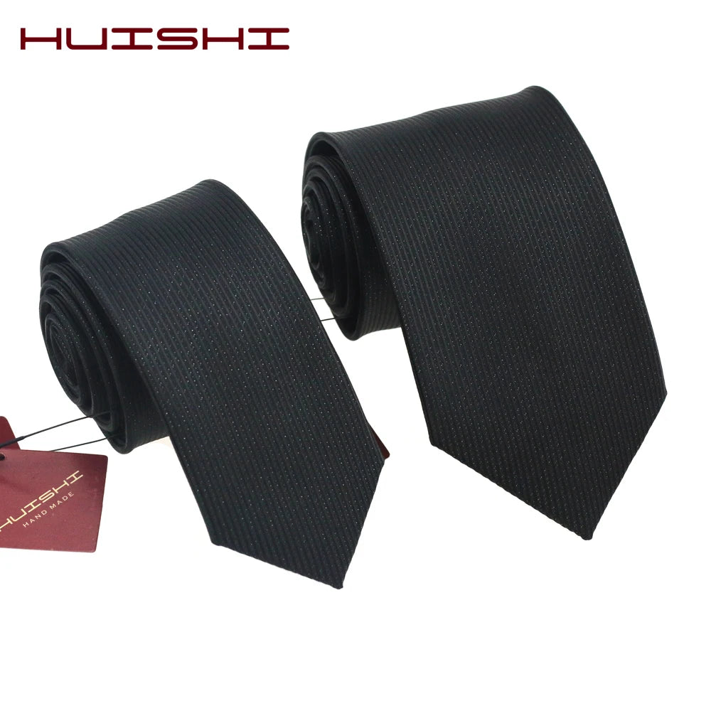 British Style Sale Mariage Waterproof Necktie Formal Black Solid Color Unisex Stripe Shape Men's For Gift Lapel Neck Tie Women