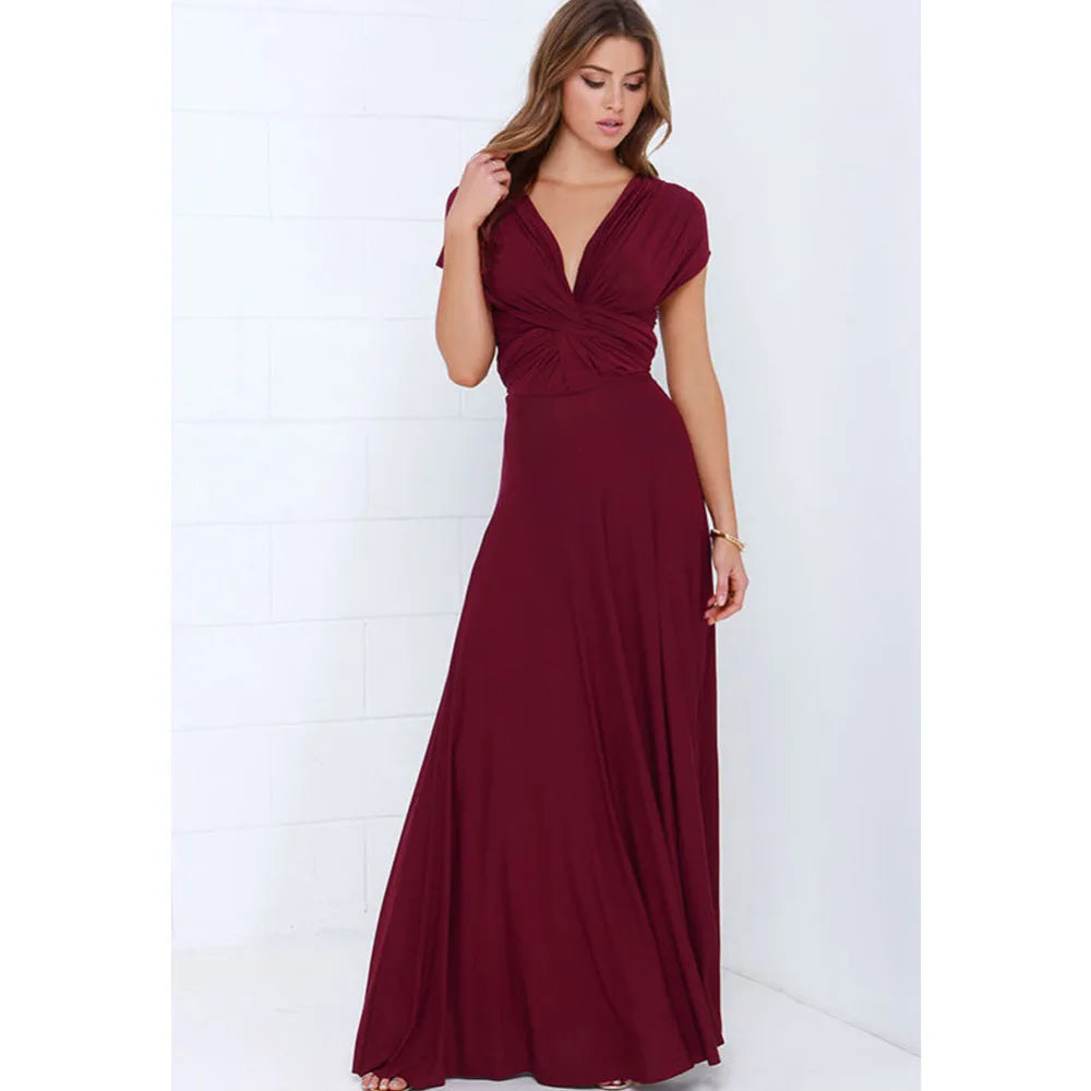 Women Sexy Multiway Wrap Convertible Boho Maxi Bandage Long Dress Party Bridesmaid Infinity Robe