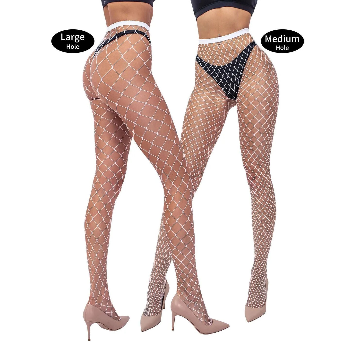 4 Pairs Mini Small Medium Large Holes Plain Fishnet Tight Multi Colors Stretchy Pantyhose