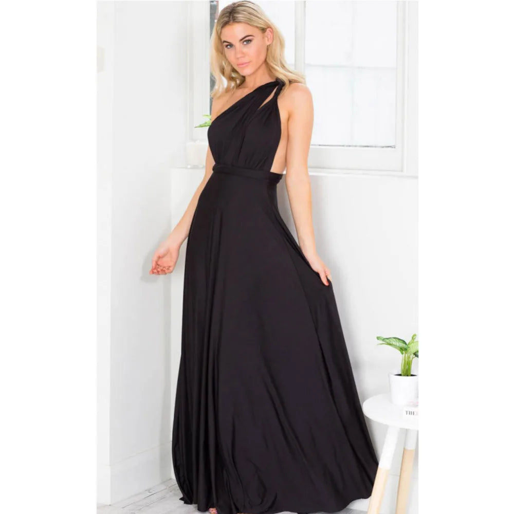 Women Sexy Multiway Wrap Convertible Boho Maxi Bandage Long Dress Party Bridesmaid Infinity Robe