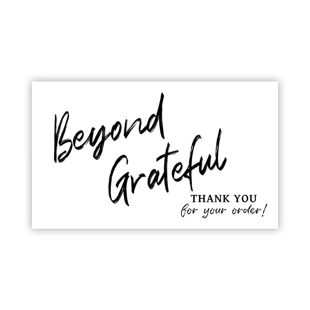 30Pcs/Pack white Thank You Card Labels With Beyond Grateful Card For Supporting My Small Business Decoration Gift Greeting Card