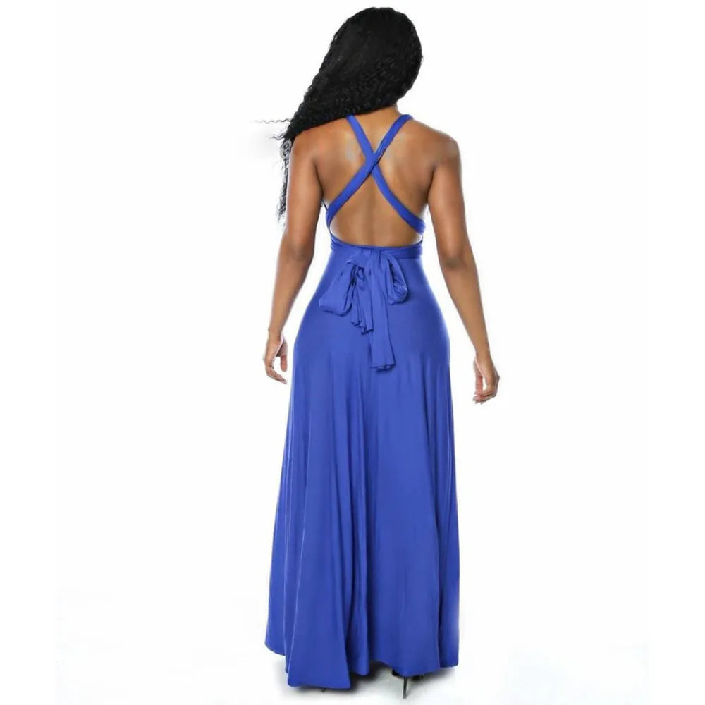 Women Sexy Multiway Wrap Convertible Boho Maxi Bandage Long Dress Party Bridesmaid Infinity Robe