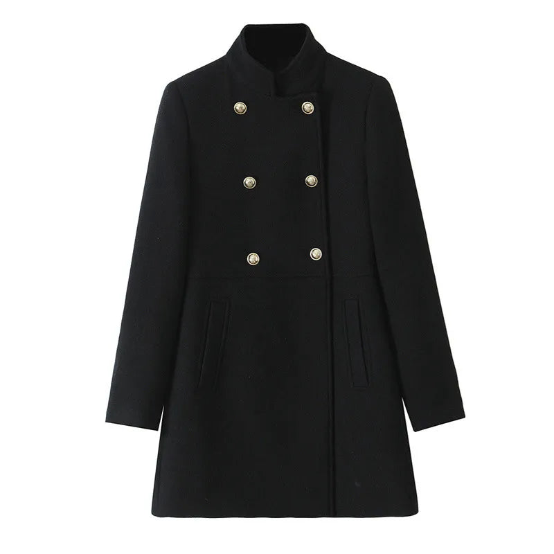 Women's Autumn Elegant Button-decorated Double-breasted Coat Jacket