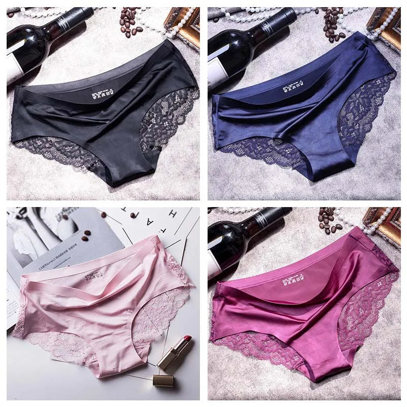 4pcs Lace Panties Women Seamless Underwear Plus Size