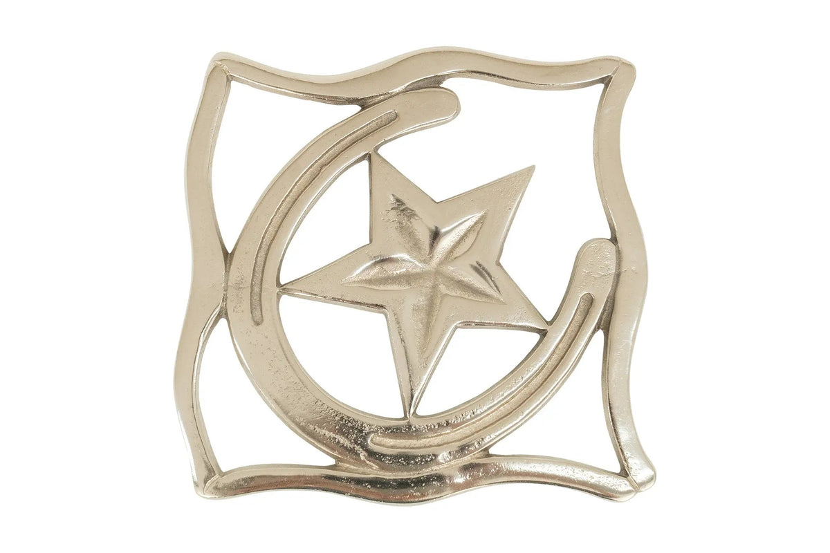 Huntley Equestrian Star with Horse shoe Silver Square Trivet