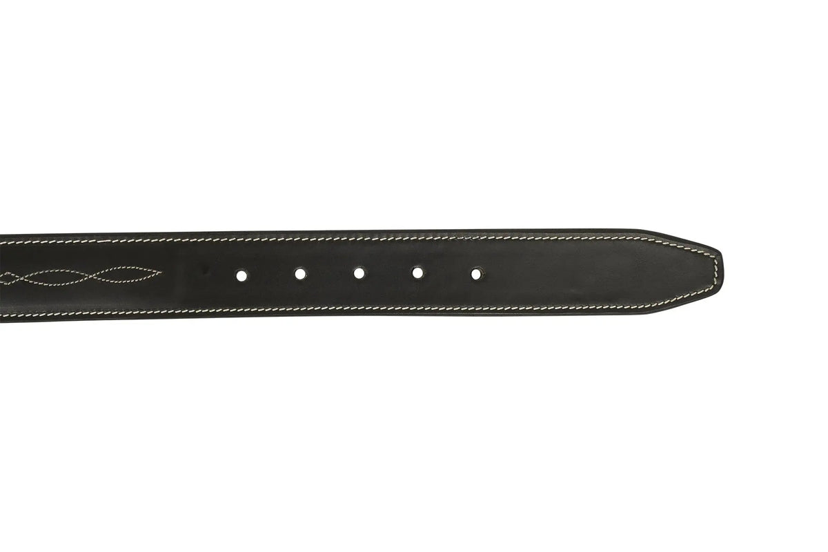 Huntley Fancy Stitched Ladies  1.5" Inch wide belt, Black