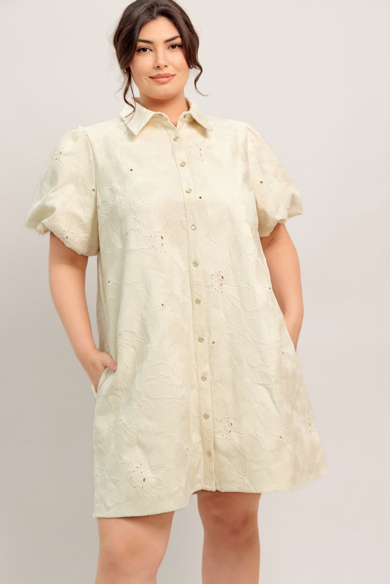 BREATHABLE WEAVE WOVEN MINI DRESS