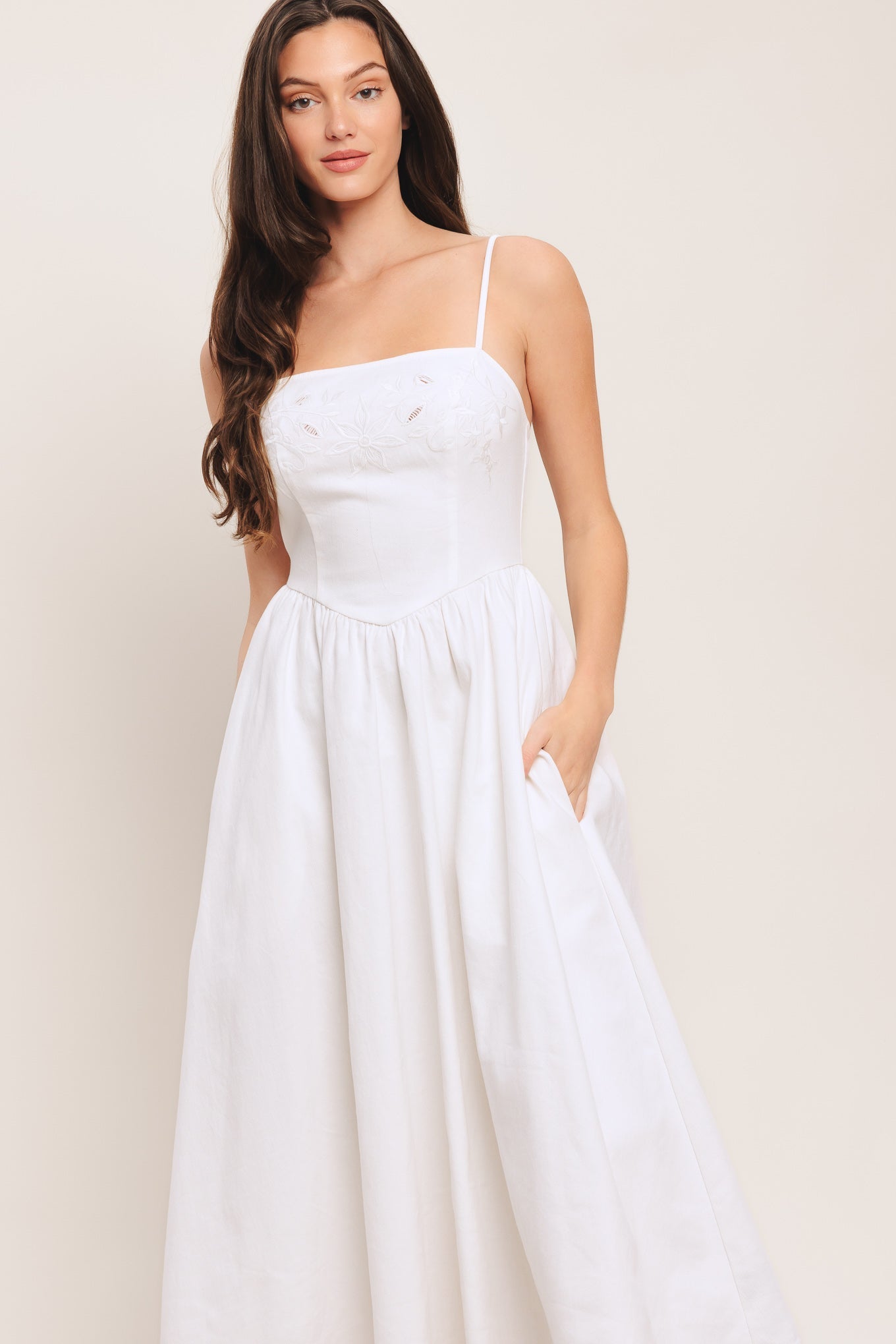 CLOUD PETAL WOVEN MIDI DRESS