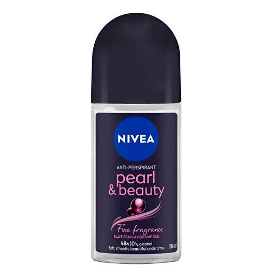 Nivea Pearl & Beauty Roll-On Deodorant: 24-Hour Odor & Sweat Protection for Smooth, Beautiful Underarms | Alcohol & Dye-Free Formula