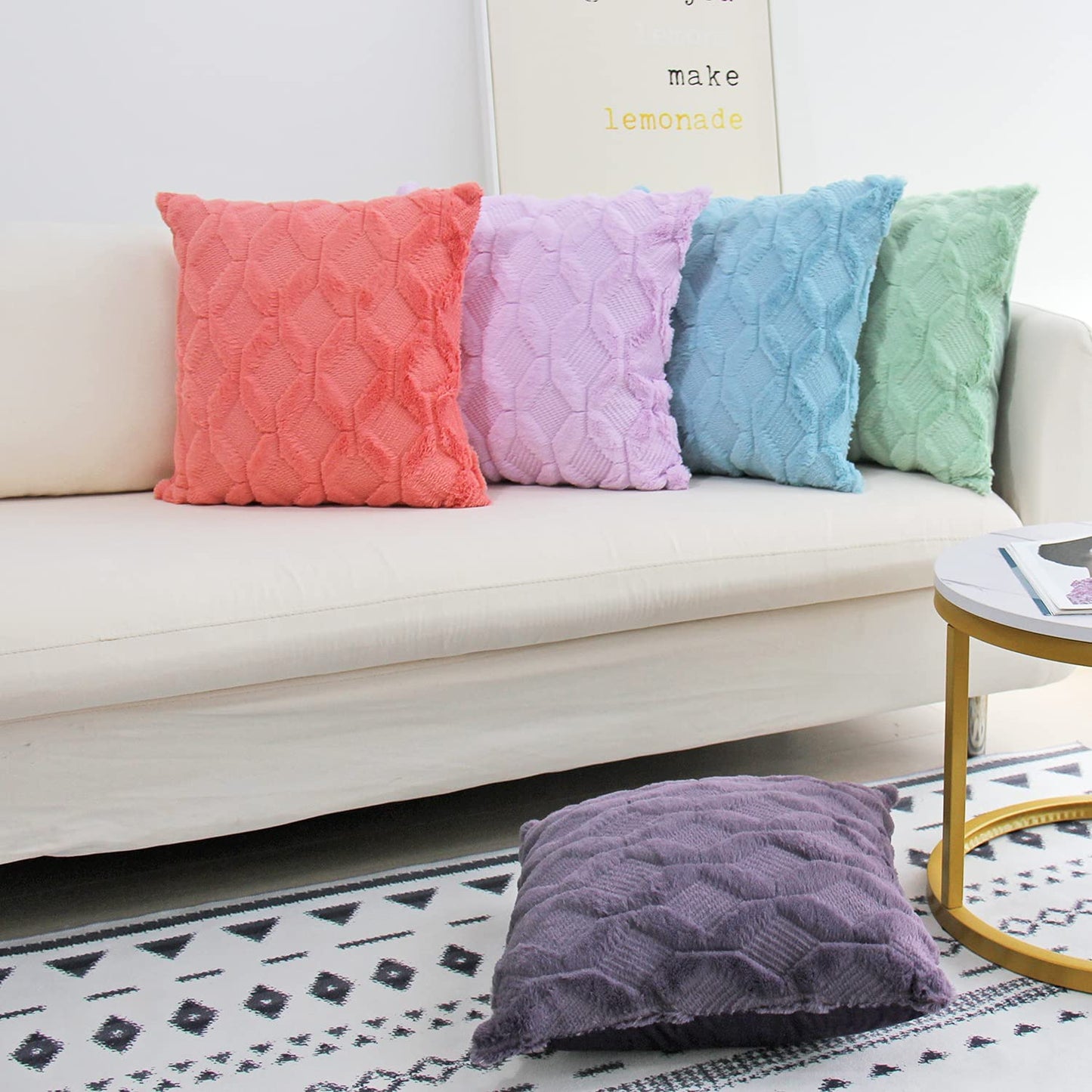 Diamond shaped Plush Throw Pillow (With Insert) size 18"x18"