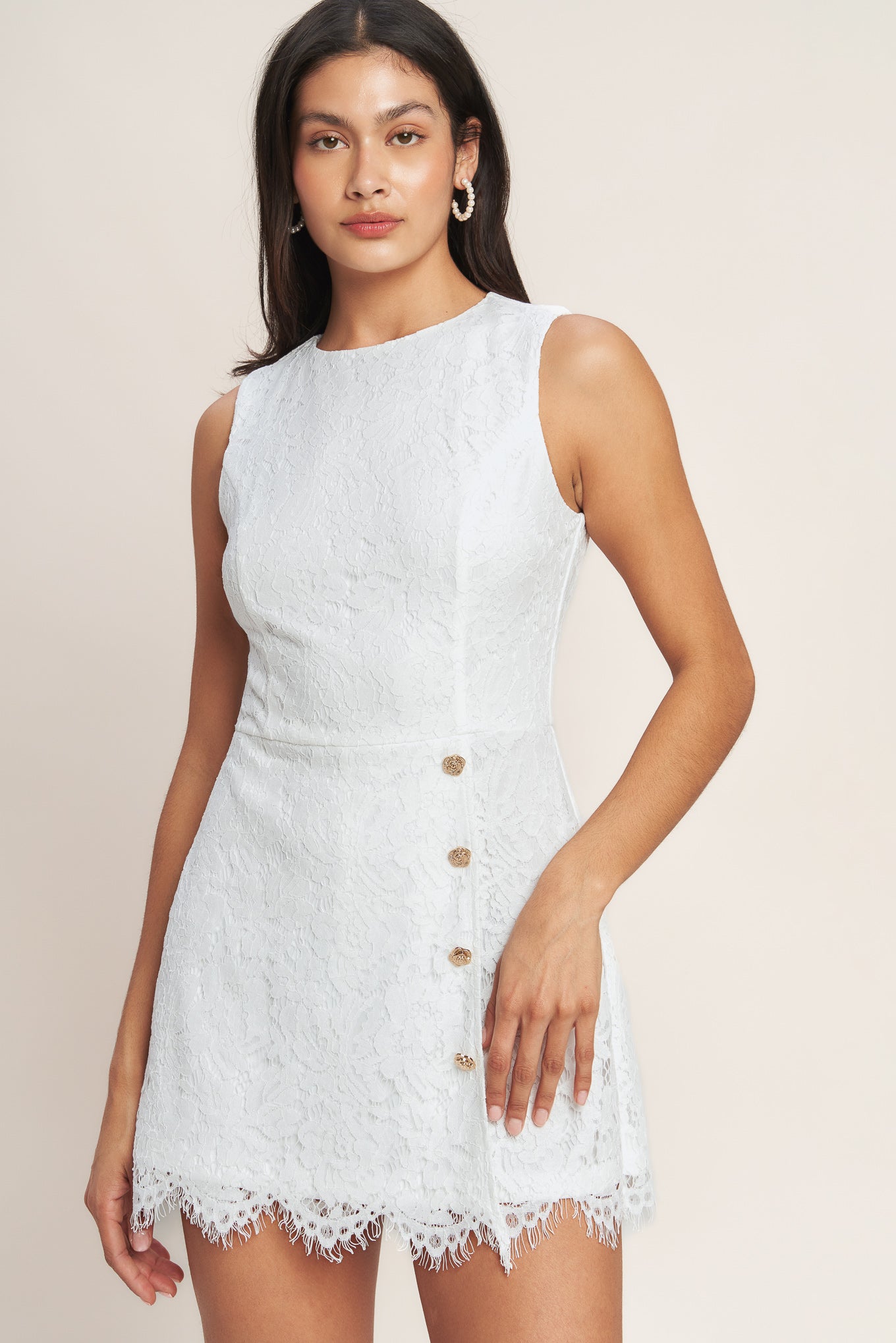 CONFIDENTLY YOURS WOVEN LACE SKIRT ROMPER