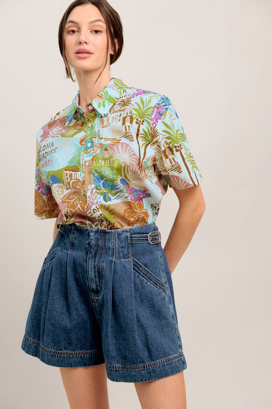 SUNSHINE GETAWAY WOVEN TOP