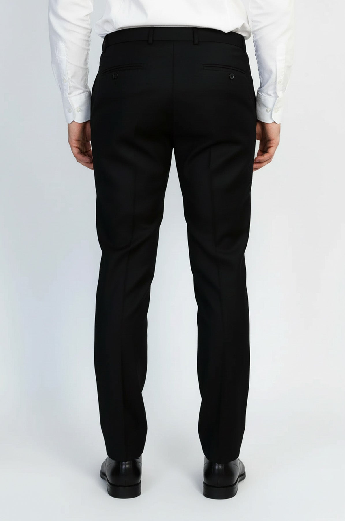 Black Classic  Solid Fabric Trousers – Wessi