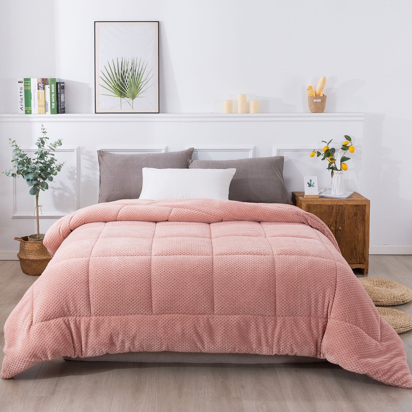 Ultra Soft All Season Reversible Plush Sherpa Lined Comforter, Twin, Queen, King