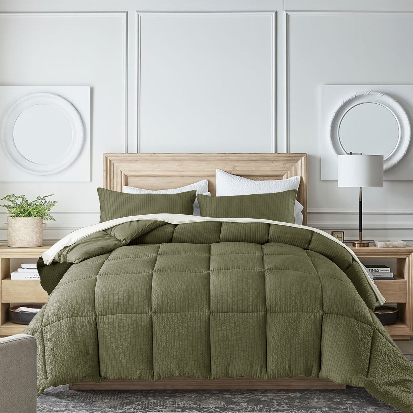 Ultra Soft All Season Down Alternative Reversible Comforter, Twin, Queen, King, Room Decor, Graduation Gifts