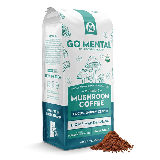 Organic Lion's Mane and Chaga Mushroom Coffee Dark Roast Coffee