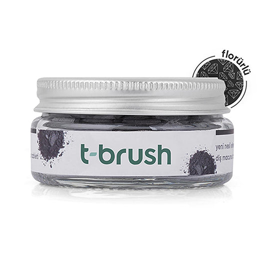 T-Brush Activated Charcoal Toothpaste Tablets - Fluoride, Vegan Formula for Sensitive Gums | 90 Tablets