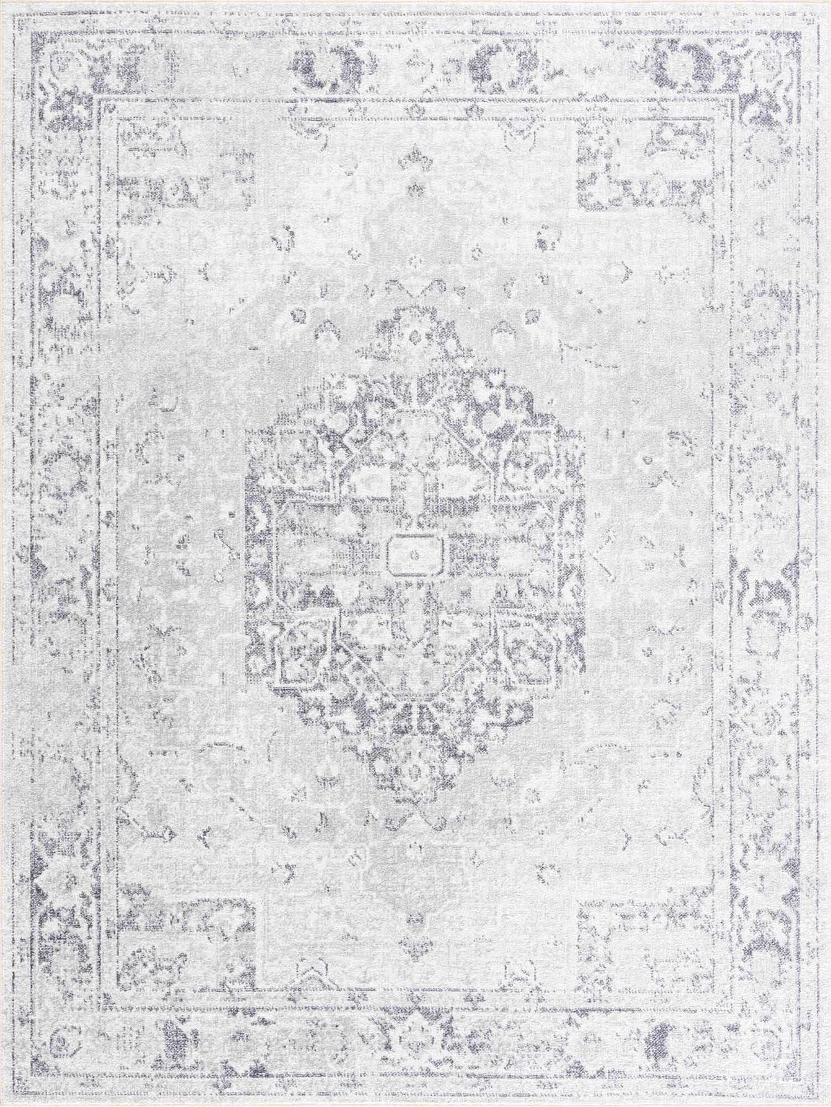 Akram Cream & Antrasit Washable Area Rug