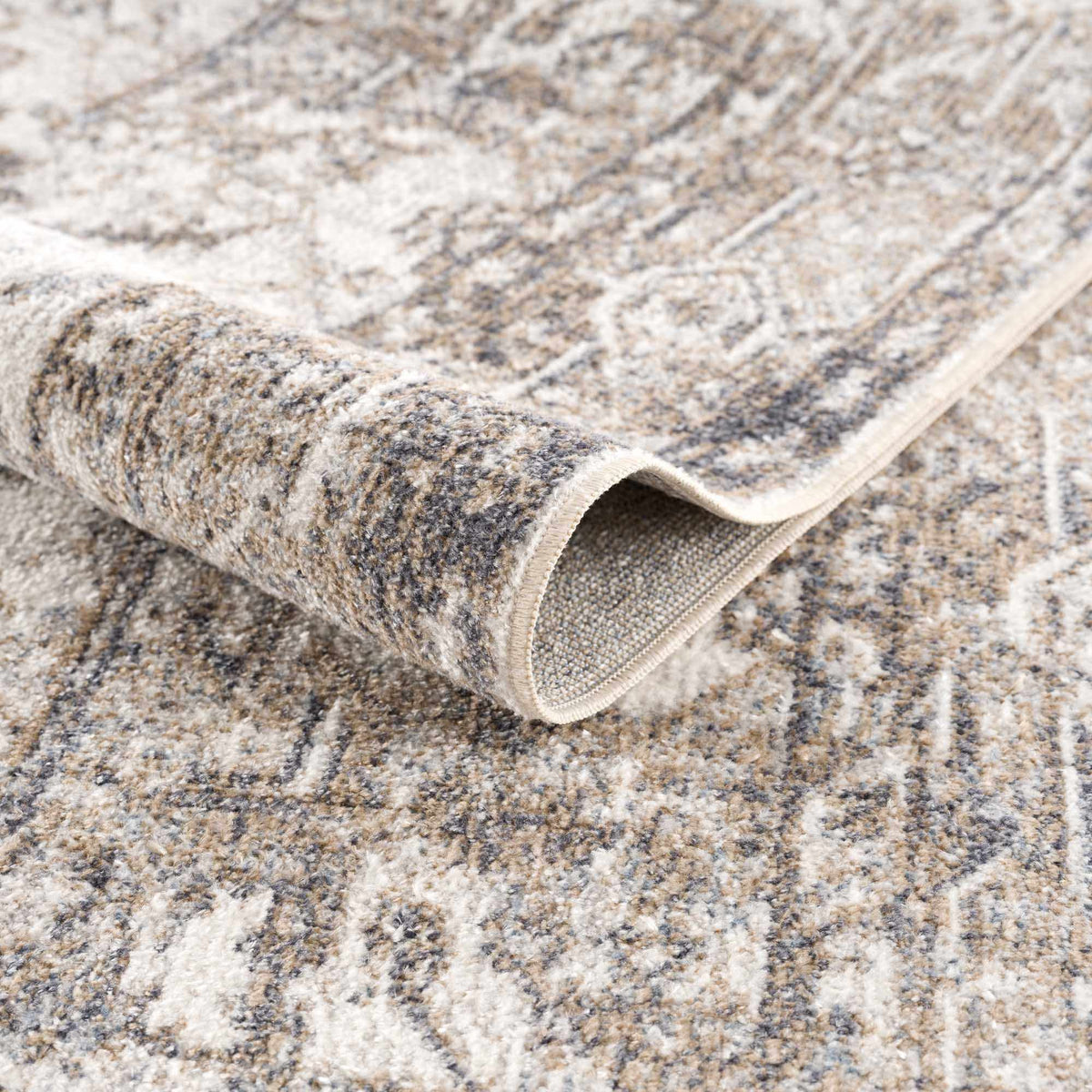 Blue Brown Hera Washable area rug