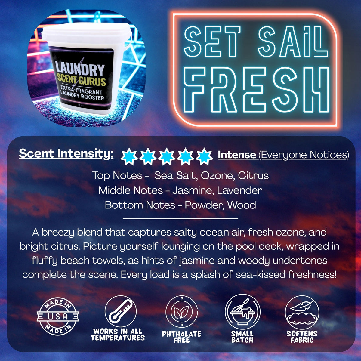 Extra-Scented Laundry Booster | 36oz or 72oz XL Tub | Fabric Softener