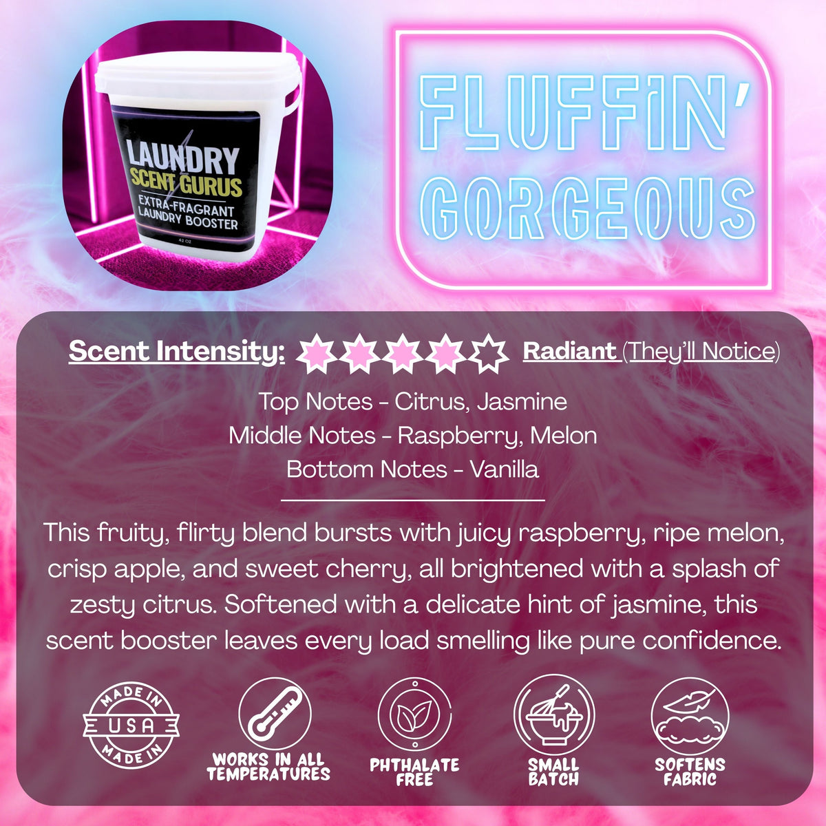 Extra-Scented Laundry Booster | 36oz or 72oz XL Tub | Fabric Softener