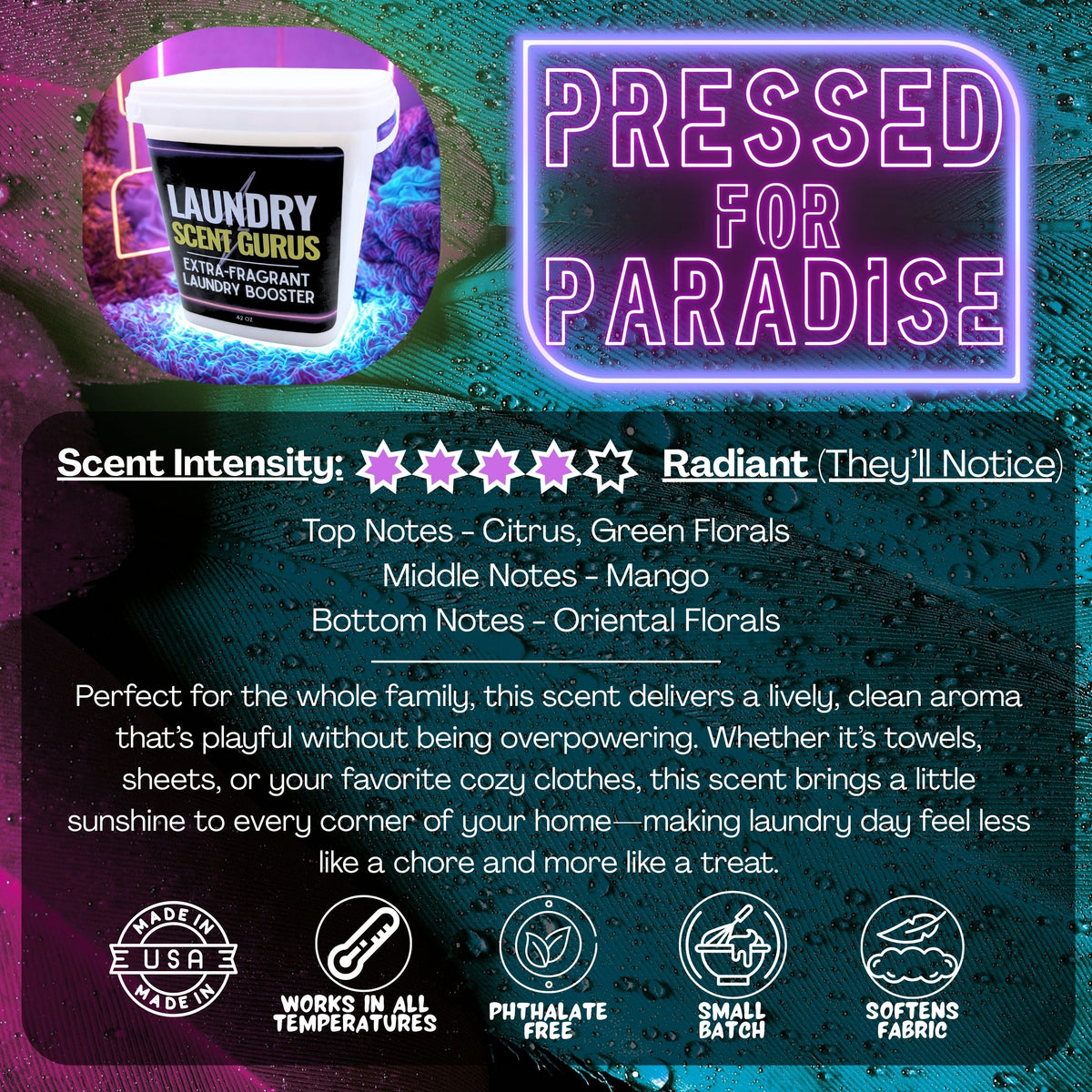 Extra-Scented Laundry Booster | 36oz or 72oz XL Tub | Fabric Softener