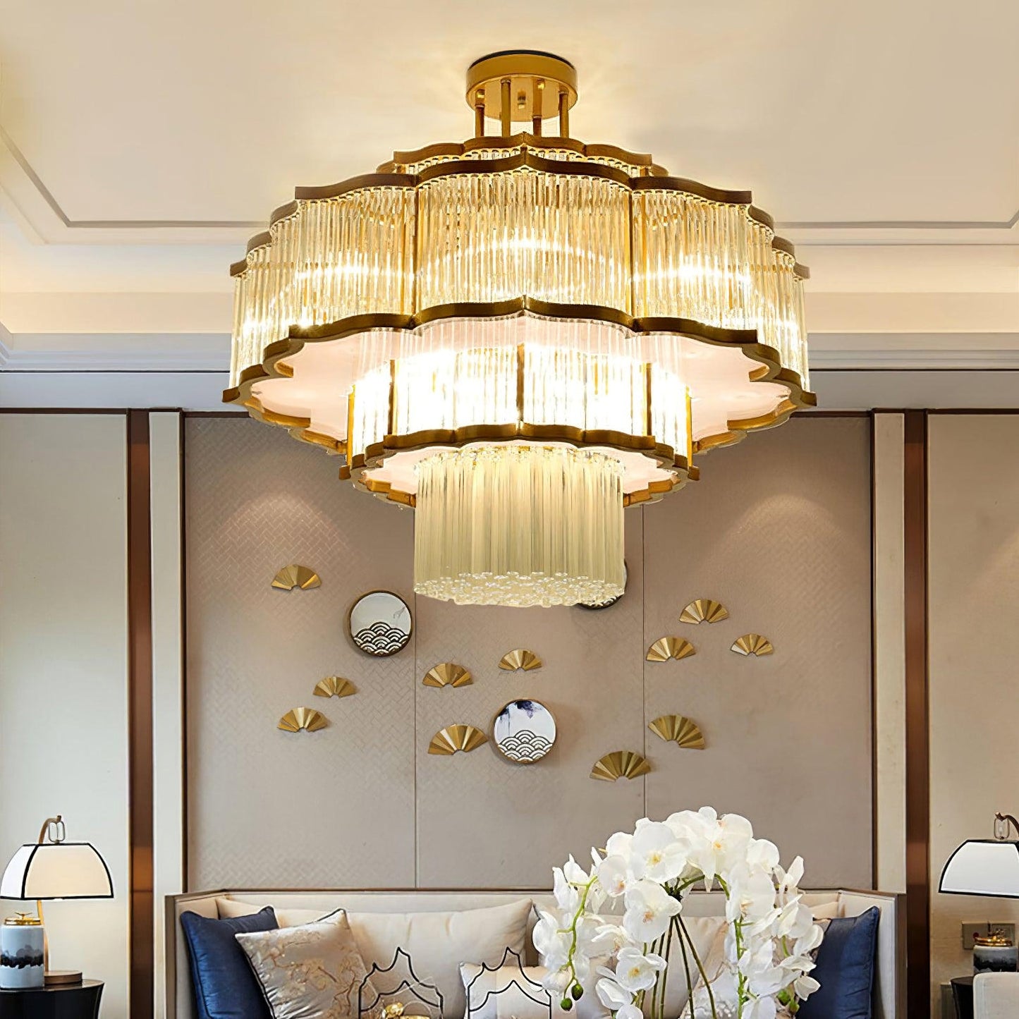 Layered Crystal Ceiling Light