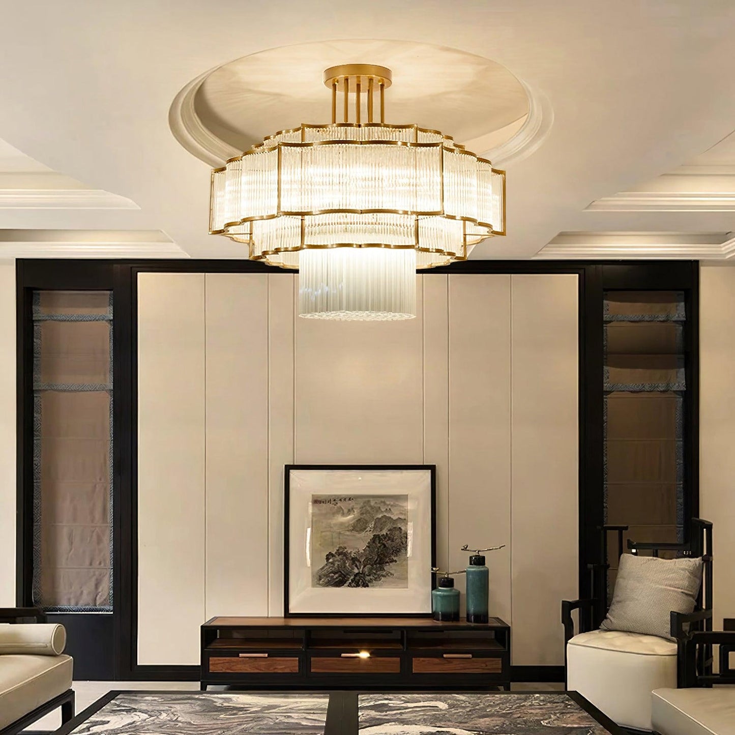 Layered Crystal Ceiling Light