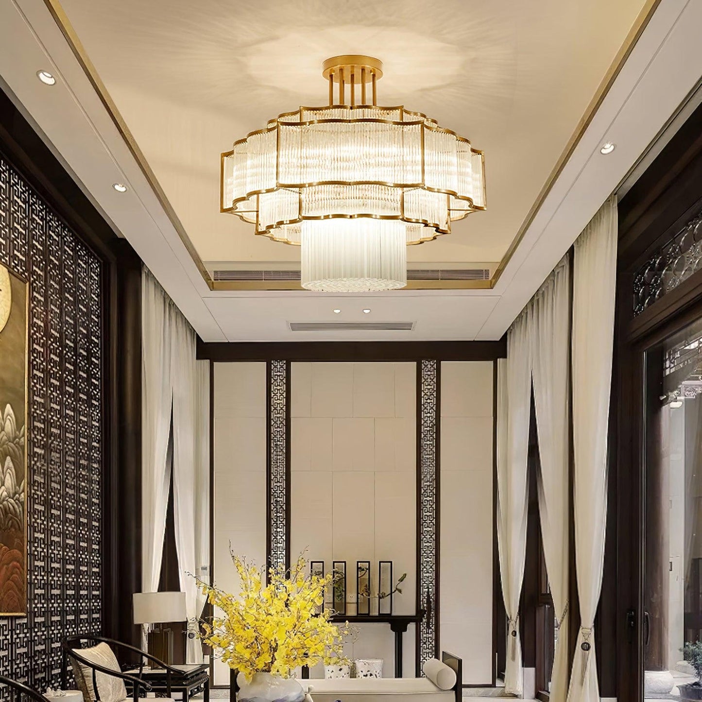 Layered Crystal Ceiling Light