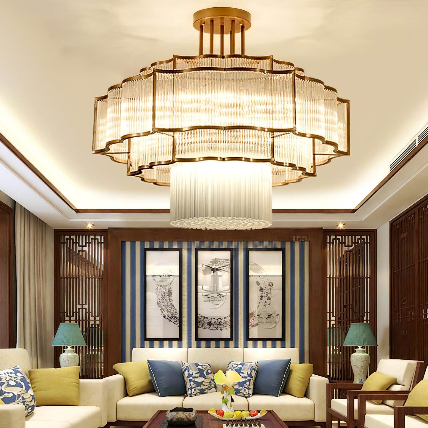 Layered Crystal Ceiling Light